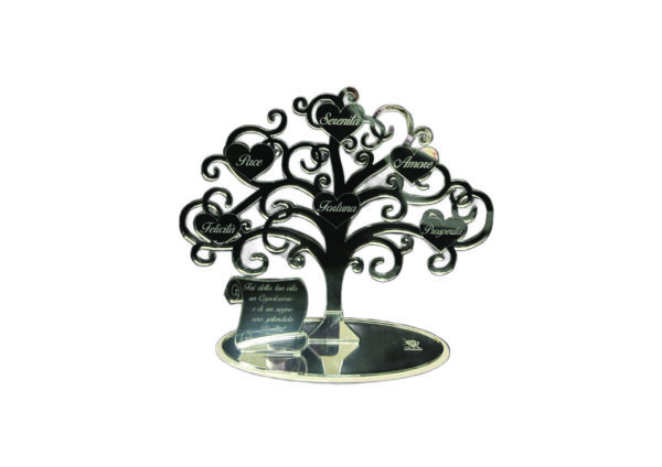 Albero della vita in plexiglass argento medio