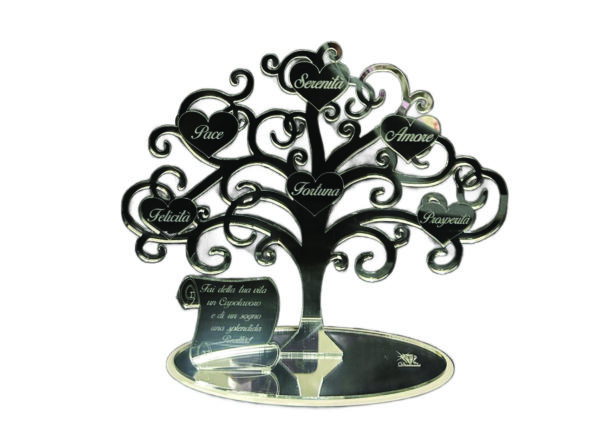 Albero della vita in plexiglass argento grande