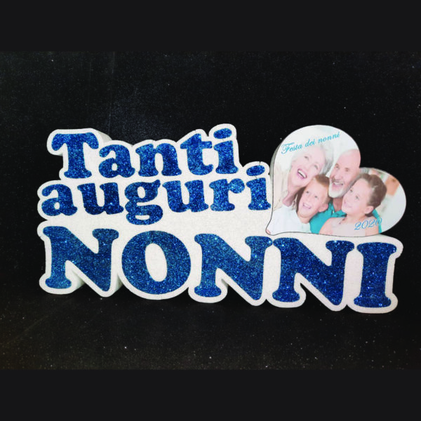 Polistirolo "Tanti Auguri Nonni" azzurro