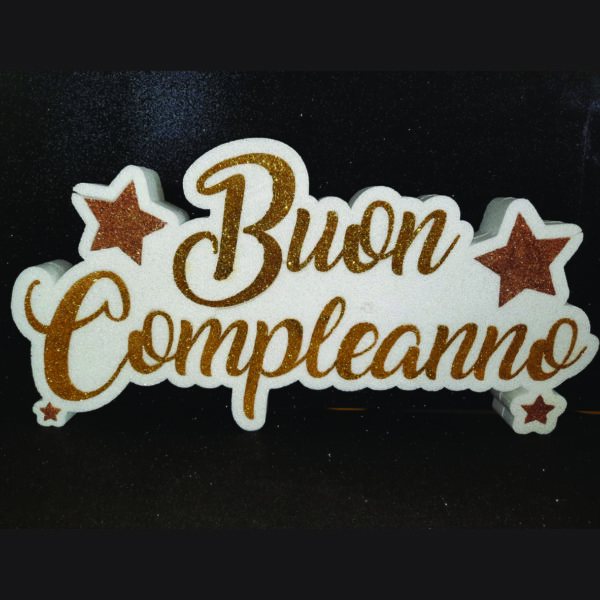 Polistirolo "Buon compleanno" oro