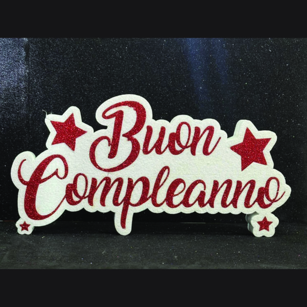 Polistirolo "Buon Compleanno"  Rosso