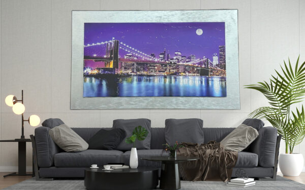 Quadro Brooklyn Bridge argento grande - immagine 2