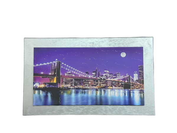 Quadro Brooklyn Bridge argento grande