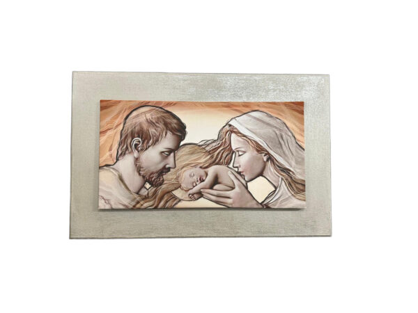 Quadro Sacra Famiglia tortora medio